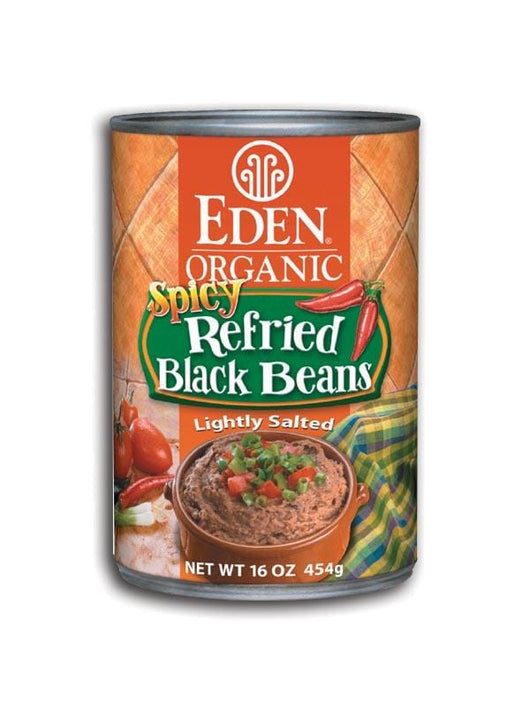 Eden Foods Spicy Refried Black Beans Organic - 12 x 16 ozs.