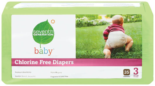 Seventh Generation Baby Diapers Stage 3 (16-28 lbs) - 4 x 31 ct.