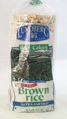 Lundberg Rice Cakes Brown Unsalted Eco-Farmed Gluten-Free - 8.5 ozs.