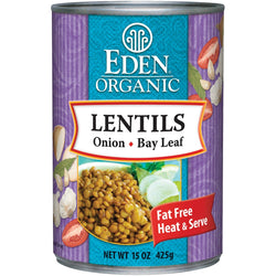 Eden Foods Lentils with Onion & Bay Leaf Organic - 12 x 15 ozs.