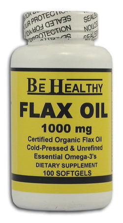 Be Healthy Flax Oil 1000 mg. Organic - 100 softgels