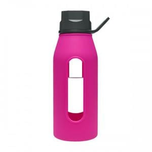 Takeya Glass Water Bottle, Fuchsia - 16 ozs.