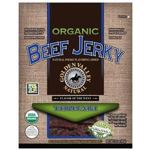 Golden Valley Natural Beef Jerky Teriyaki, Organic - 24 x 3 ozs.