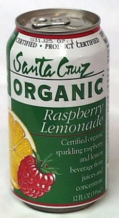 Santa Cruz Raspberry Lemonade Sparkling Organic - 4 x 10.5 ozs.