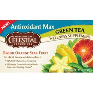 Celestial Seasonings Antioxidant Max Blood Orange Star Fruit Green Tea - 1 box