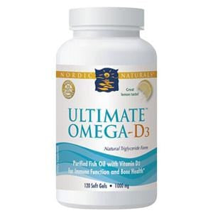 Nordic Naturals Ultimate Omega - D3, Lemon - 120 softgels
