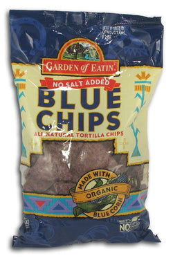 Garden of Eatin' Blue Corn Tortilla Chips No Salt - 12 x 8.1 ozs.