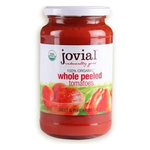 Jovial Foods Tomatoes, Whole Peeled, in Glass, Organic - 6 x 18.3 oz