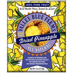 Valley Blue Farms Pineapple, Dried, All Natural - 24 x 4 ozs.