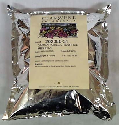 Starwest Sarsaparilla Root Mexican Cut & Sifted - 1 lb.