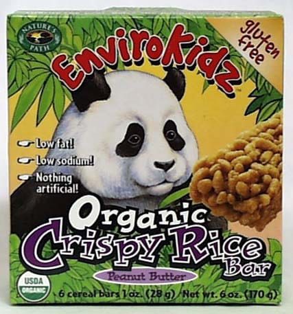 EnviroKidz Crispy Rice Bar Peanut Butter Organic - 6 x 6 ozs.