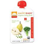 Happy Family Brands Organic Baby Food Broccoli Peas & Pear Stage 2 (6+ mos) 3.5 oz