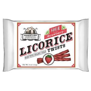 Newman's Own Licorice, Sour Strawberry - 15 x 5 ozs.