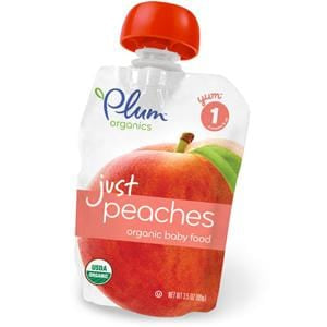 Plum Organics Just Peaches Stage 1 Baby Food Pouch 6 Pk / 3.5 oz