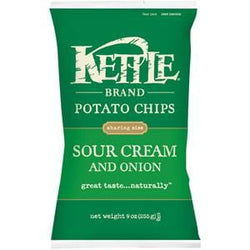 Kettle Foods Potato Chips, Sour Cream & Onion - 9 ozs.