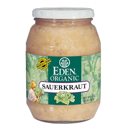 Eden Foods Sauerkraut in glass, Fine Cut, Organic - 12 x 32 ozs.