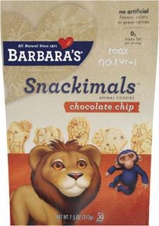 Barbara's Bakery Snackimals Chocolate Chip - 7.5 ozs.