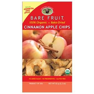 Bare Fruit Apple Chips, Cinnamon, Dried, Organic - 2.2 ozs.