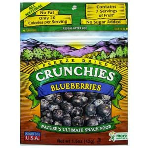 Crunchie's Blueberries, Freeze Dried - 6 x 1.5 ozs.