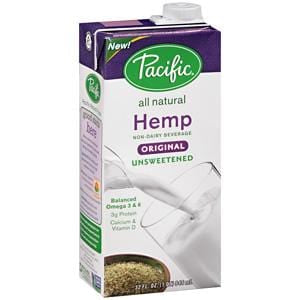 Pacific Foods Hemp Milk, Unsweetened, Original, All Natural - 12 x 32 oz