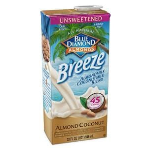 Blue Diamond Almond Coconut Breeze, Unsweetened Original - 12 x 32 ozs.