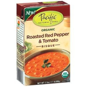 Pacific Foods Roasted Red Pepper and Tomato Bisque Soup, Organic - 12 x 17.6 ozs.