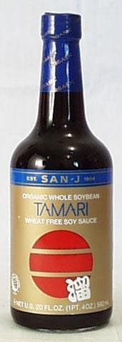 San-J Tamari Soy Sauce Wheat Free Organic - 6 x 20 ozs.