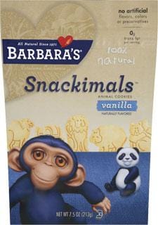 Barbara's Bakery Snackimals Vanilla - 6 x 7.5 ozs.