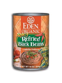 Eden Foods Spicy Refried Black Beans Organic - 12 x 16 ozs.