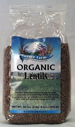Azure Farm Lentils Green Organic - 36 ozs.