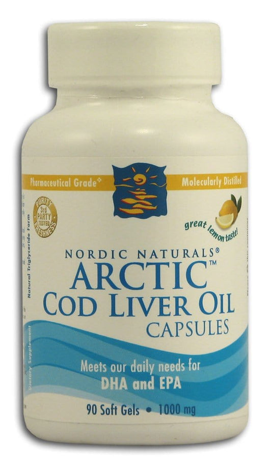 Nordic Naturals Arctic Cod Liver Oil Capsules Lemon - 90 softgels
