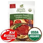 Simply Organic Tomato Basil Spaghetti Sauce Gluten-Free 1.31 oz