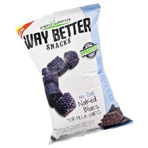 Way Better Snacks Tortilla Chips, Sprouted, Naked No Salt Blues - 12 x 5.5 oz