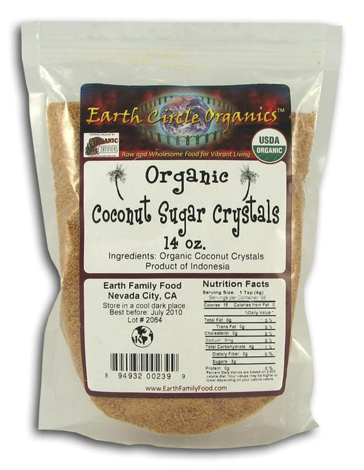 Earth Circle Organics Coconut Sugar Crystals Organic - 14 ozs.