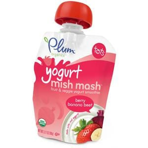 Plum Organics Tots Yogurt Mish Mash, Berry, Banana & Beet, Organic - 6 x 3.17 oz