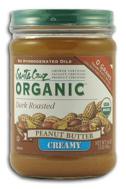 Santa Cruz Peanut Butter Dark Roasted Creamy Organic - 12 x 16 ozs.