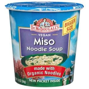 Dr. McDougall's Right Foods Big Soup Cups, Miso Noodle, with Organic Noodles - 6 x 1.9 ozs.