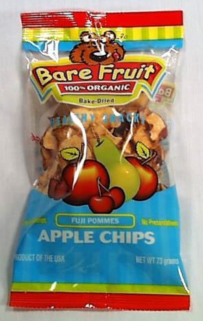 Bare Fruit Apple Chips Fuji Organic - 2.2 ozs.