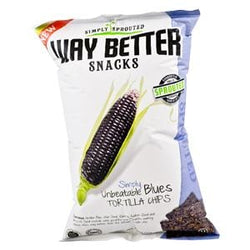 Way Better Snacks Tortilla Chips, Sprouted, Unbeatable Blues - 12 x 5.5 oz