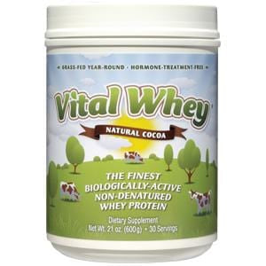 Well Wisdom Whey Vital Protein Powder, Natural Cocoa - 21 ozs.