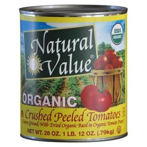 Natural Value Tomatoes with Basil, Crushed, Organic - 12 x 28 ozs.