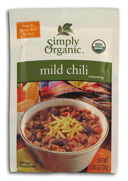 Simply Organic Mild Chili Seasoning Organic - 3 x 1 oz.