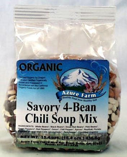 Azure Farm Savory 4-Bean Chili Soup Mix Organic - 15.4 ozs.