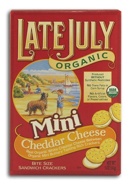 Late July Mini Cheddar Sandwich Crackers Organic - 12 x 5 ozs.
