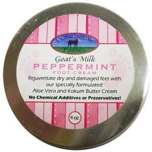 Longview Farms Goat Milk Foot Cream, Peppermint - 4 ozs.