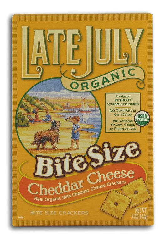 Late July Bite Size Cheddar Crackers Organic - 12 x 5 ozs.
