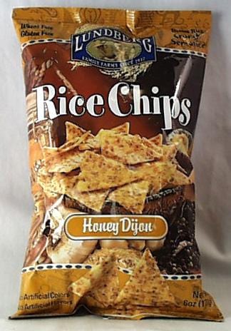 Lundberg Rice Chips Honey Dijon Gluten-Free - 3 x 6 ozs.