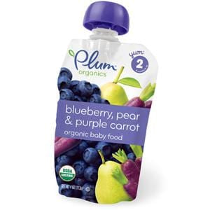 Plum Organics Stage 2 Blueberry Pear Carrot, Organic  - 6 x 4 oz