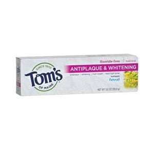 Tom's of Maine Toothpaste, Antiplaque & Whitening, Peppermint - 5.5 ozs