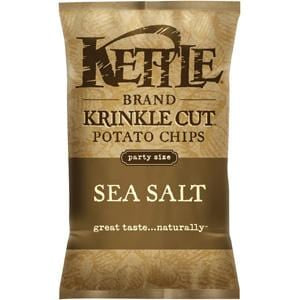 Kettle Foods Potato Chips, Sea Salt, Krinkle Cut - 13 ozs.